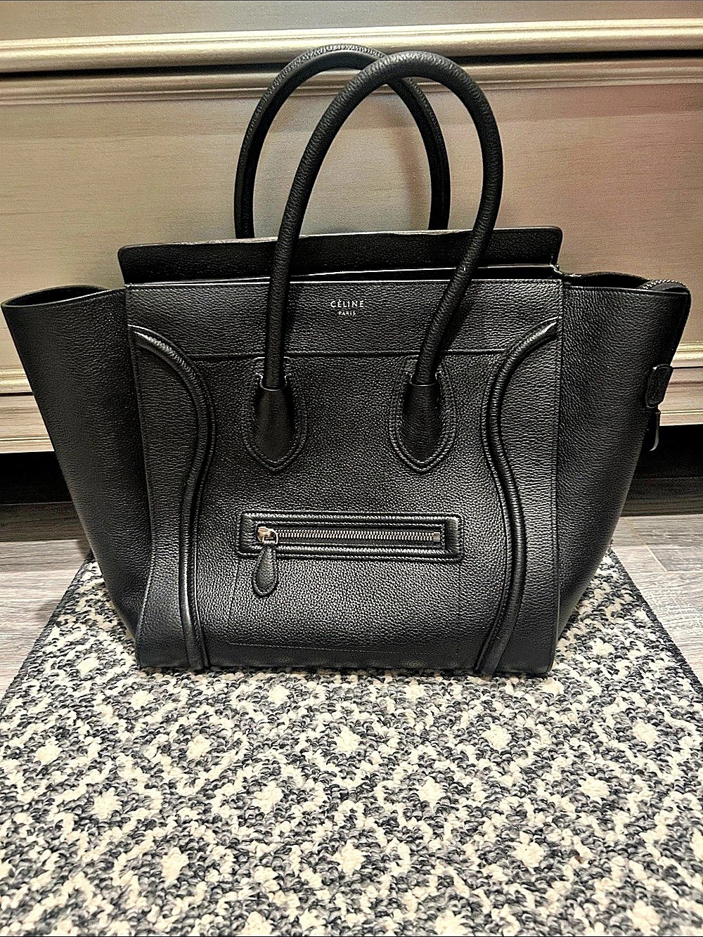 Celine Mini Luggage Tote Bag in Black
